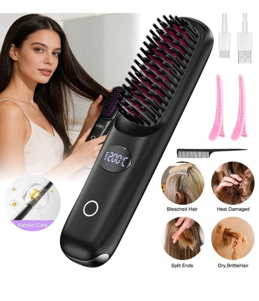 Mini Hair Straightener Brush