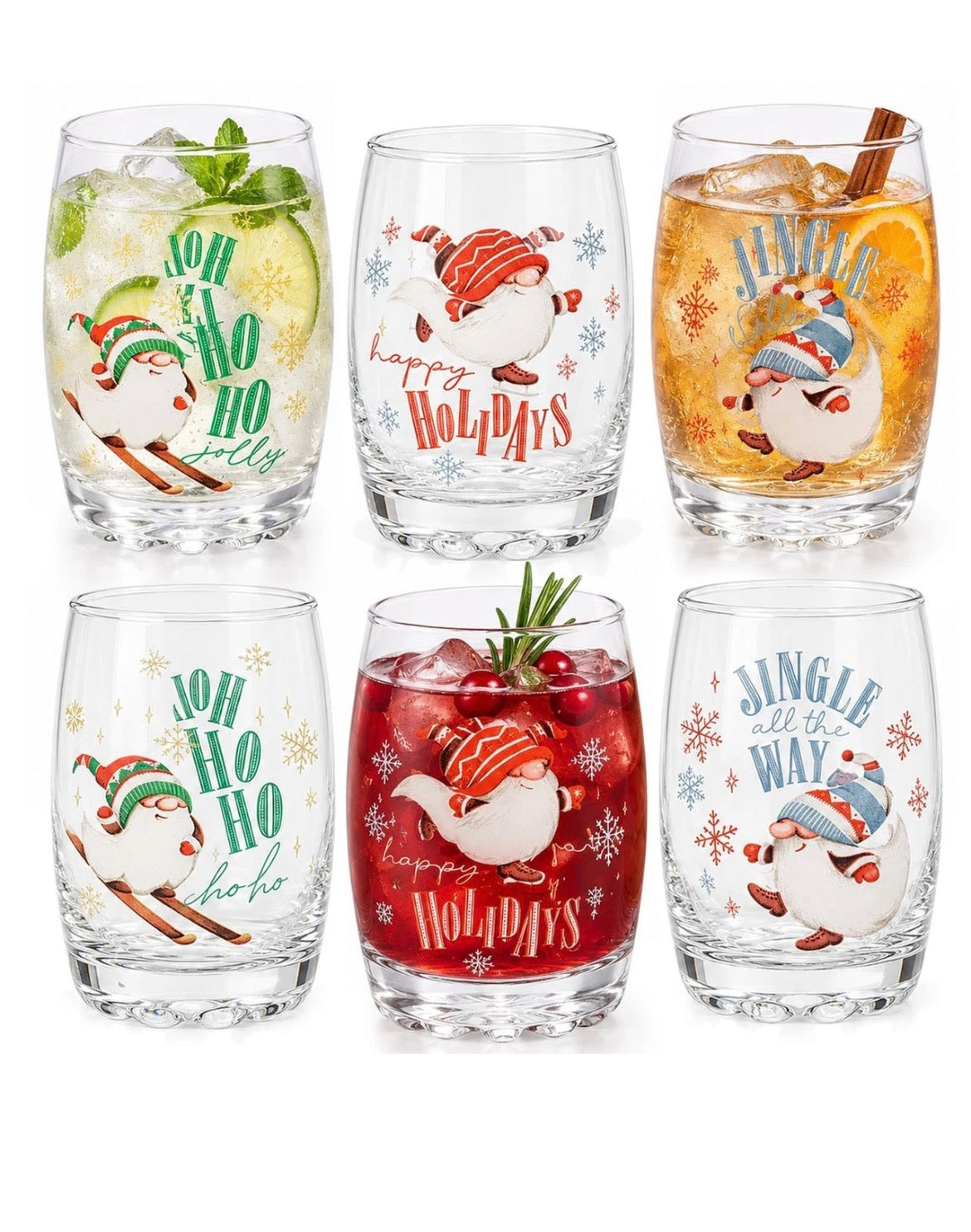 6 x Christmas Glasses 250ml