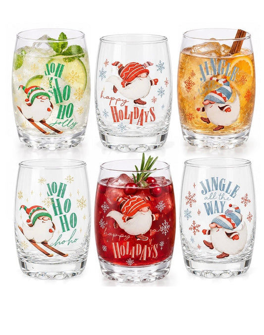 6 x Christmas Glasses 250ml