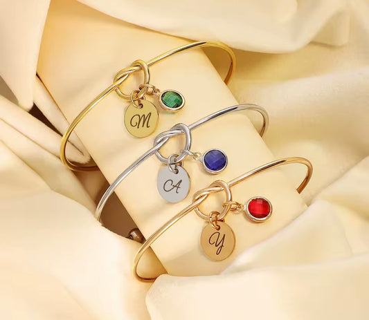 Birthstone Initial Bracelet