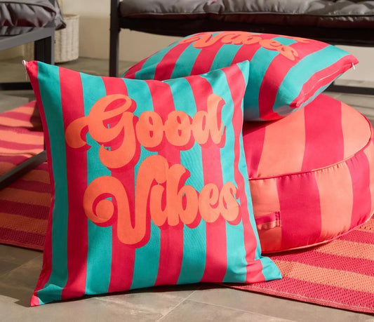 Pack of 2 Good Vibes Garden Cushions