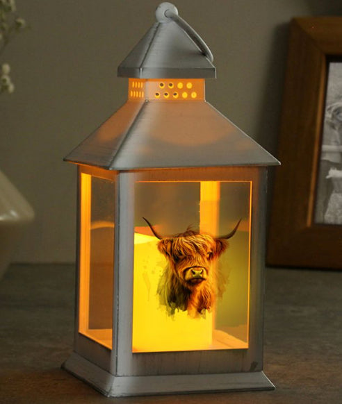 Personalised Highland Cow LED Lantern