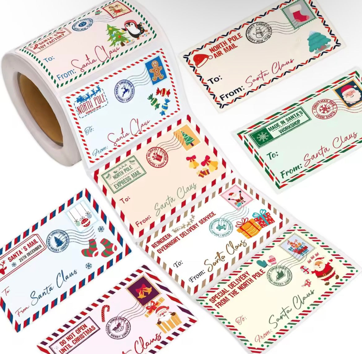 200pc Christmas Labels