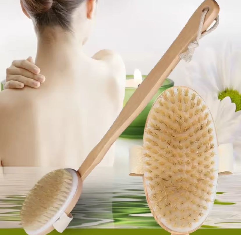 Wooden Detachable Long Handle Shower Body Brush