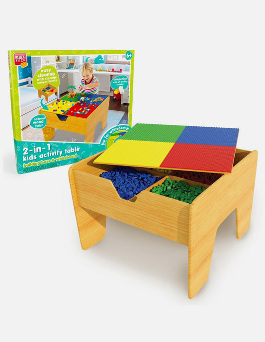 Kids Activity Table 2-in-1 Building Block & Art Station
