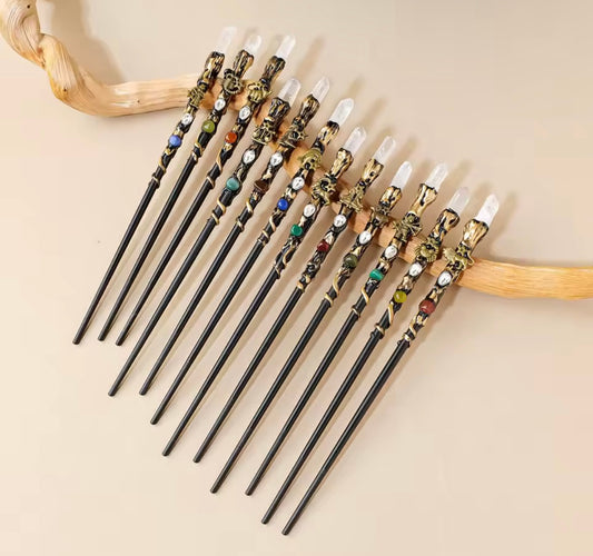 Natural Zodiac Clear Quartz Crystal Point Magic Wand