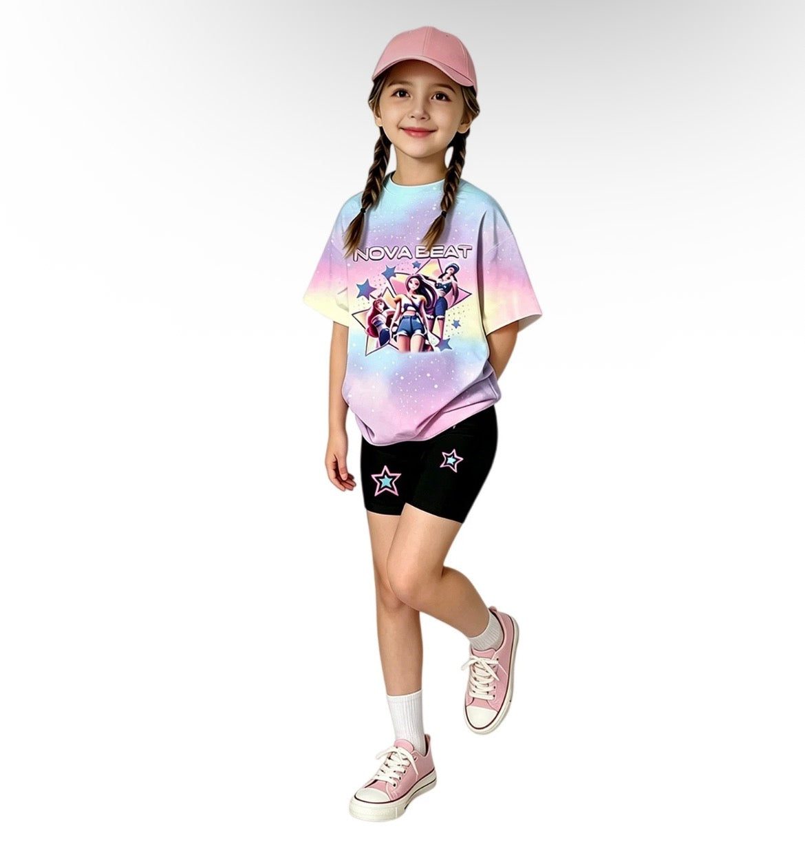 Girls Kpop Short & Tshirt Set