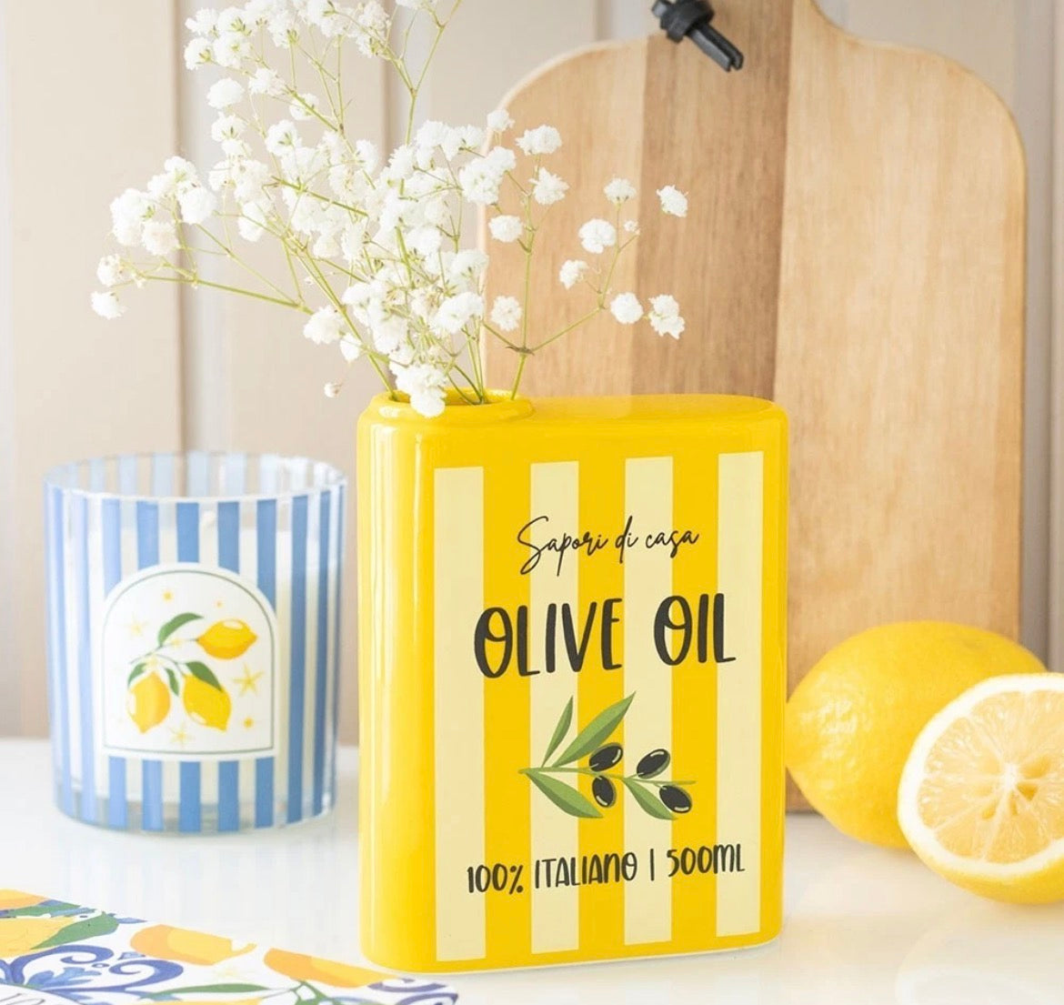 Olive Oil Tin Shaped Flower Vase