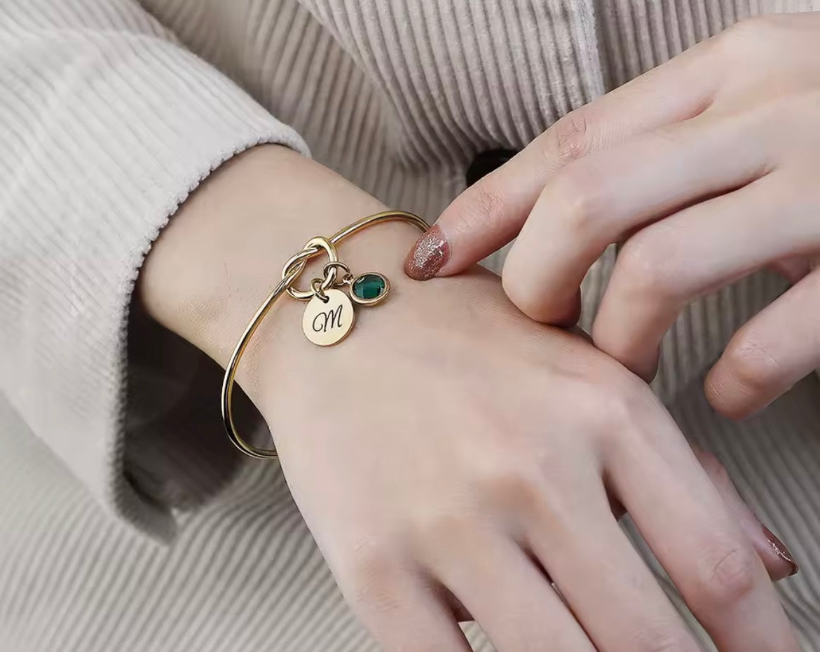 Birthstone Initial Bracelet