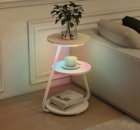 3 Tier Bedside Table RGB Light