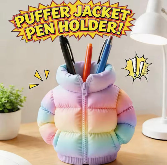 3D Puffer Jacket Shape Pen Holder