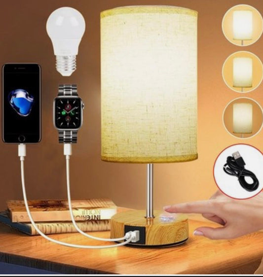 Touch Control Bedside Lamps with USB Charging Port