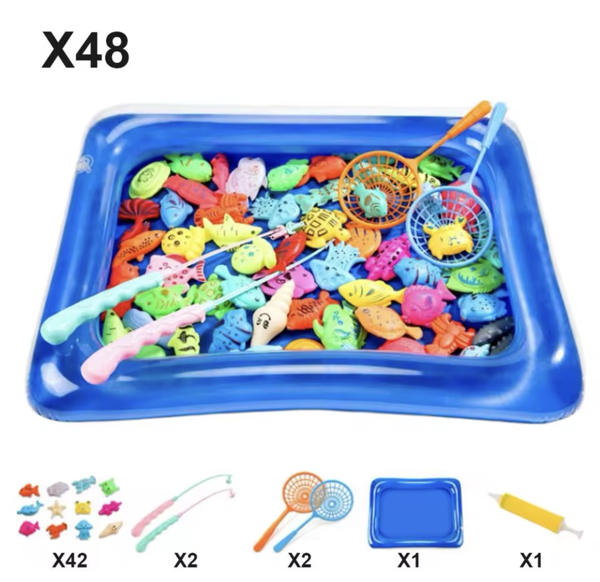 Magnetic Fishing Set Inflatable Pool