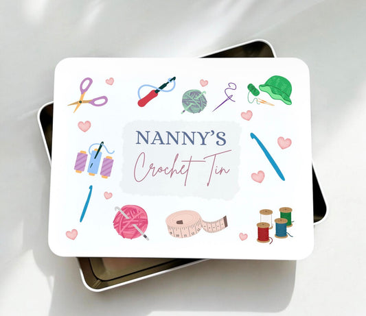 Small Personalised Crochet Tin