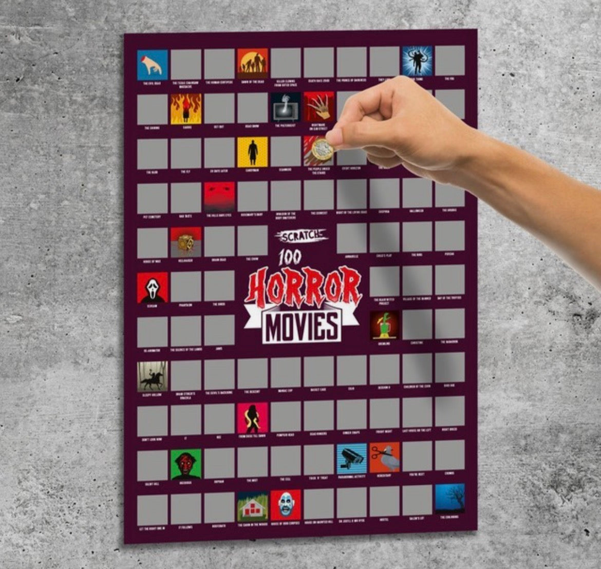 Horror Movies 100 Scratch Poster Reveal