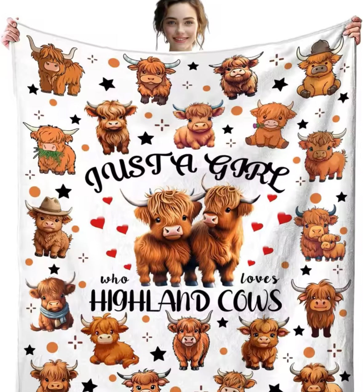 Highland Cow Fleece 130cmX150cm 1