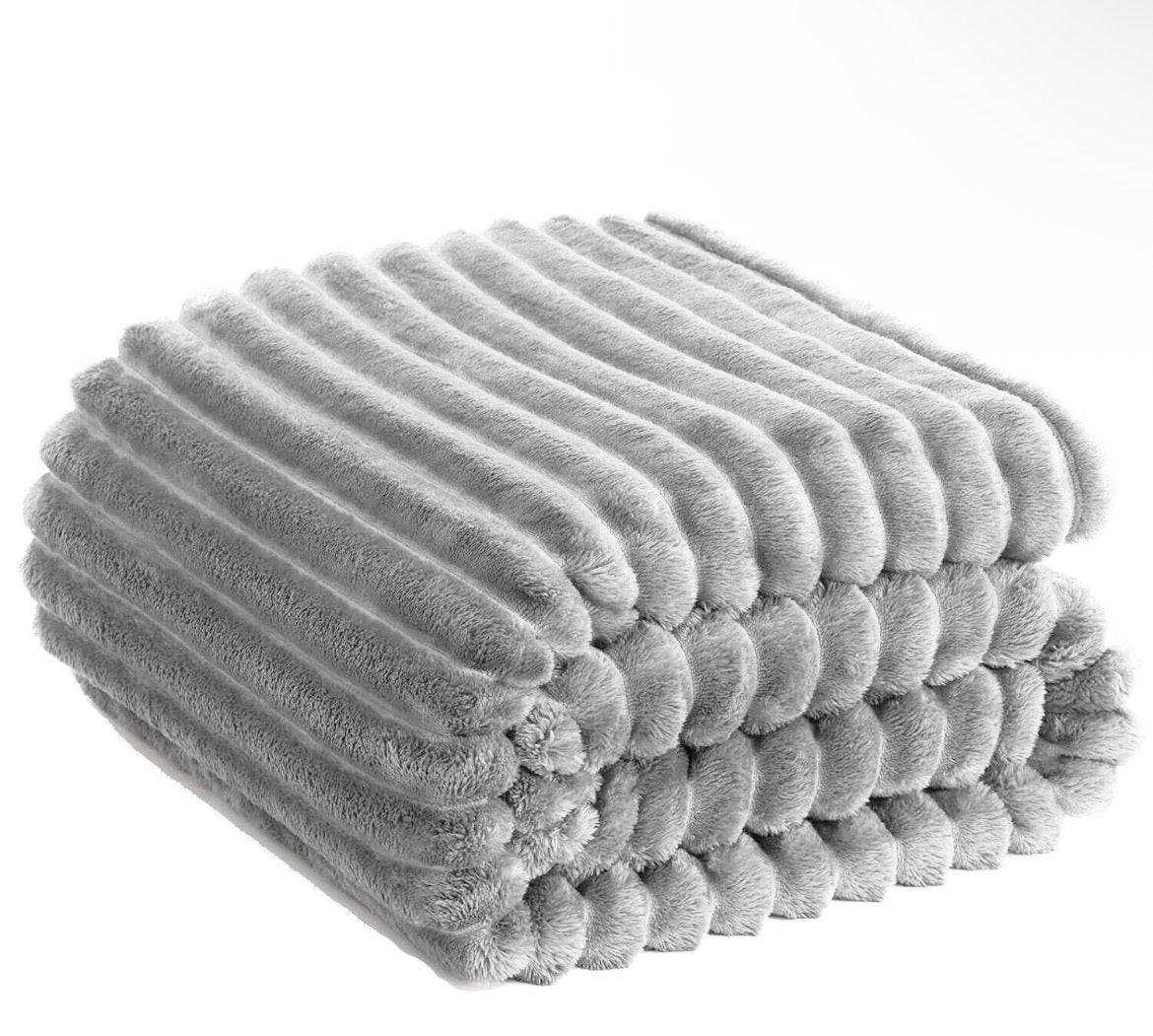 Double Fleece Grey Blanket