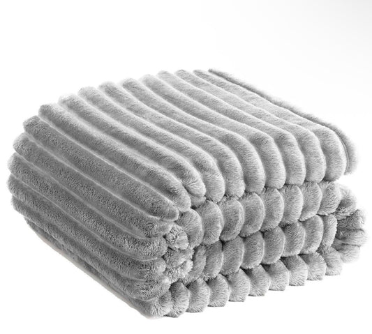 Double Fleece Grey Blanket