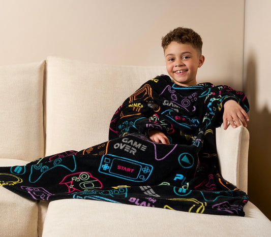 Kids Fleece Blanket with Sleeves
