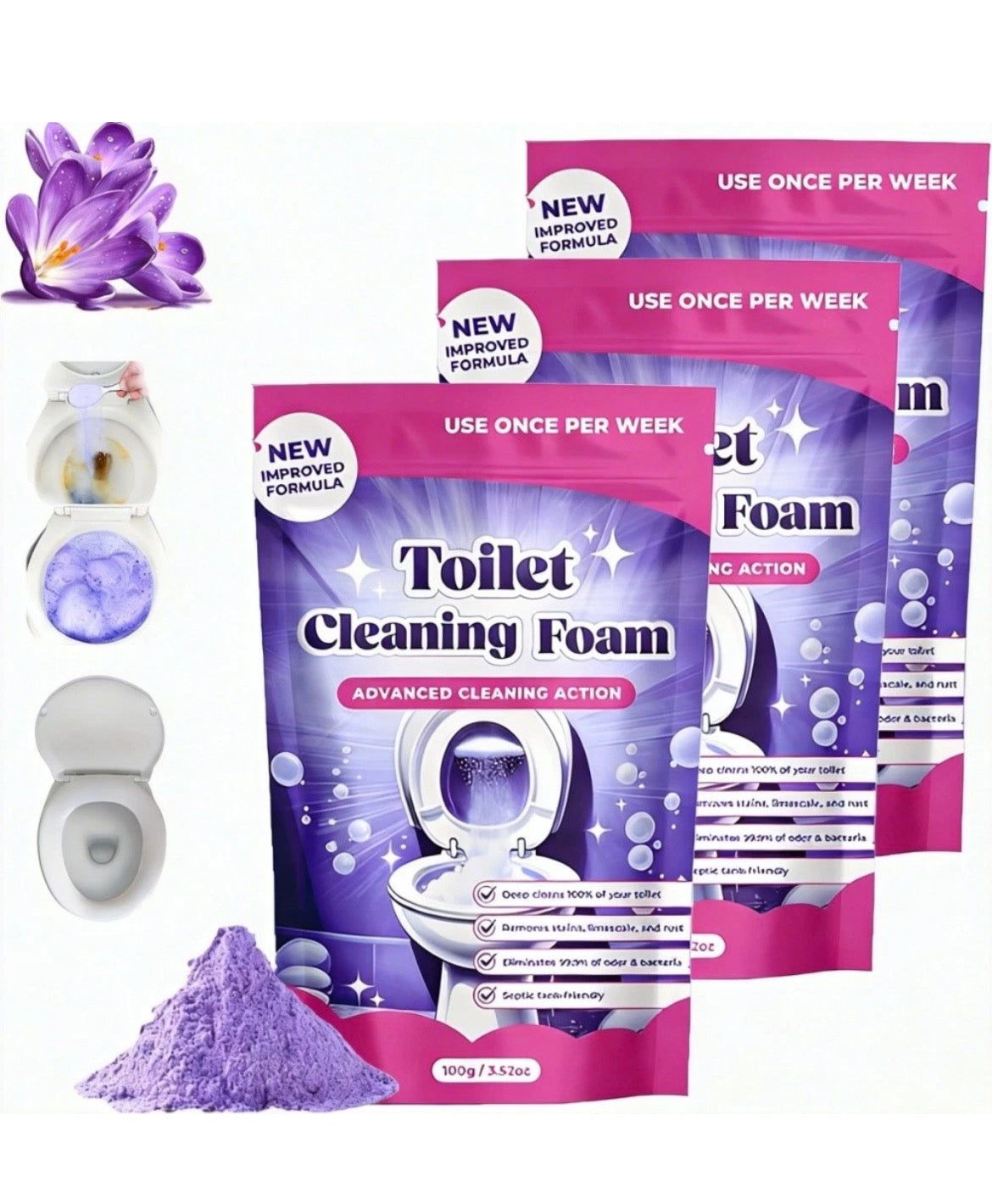 3 x Toilet Cleaning Foam