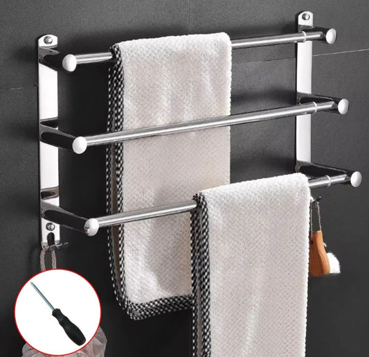 Stainless Steel Bathroom Wall Mounted Towel Rail 3 Tier