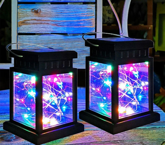 4PCS Waterproof LED Solar Power Hanging Lantern