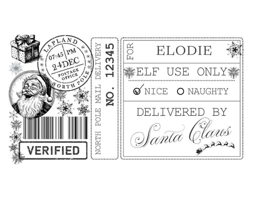 Personalised 10 x Santa Labels