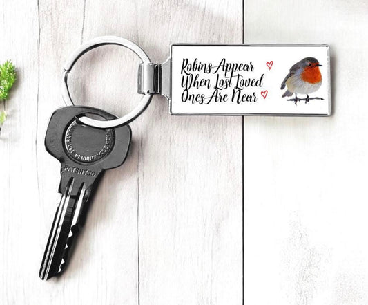 Robin Memorial Metal Keyring