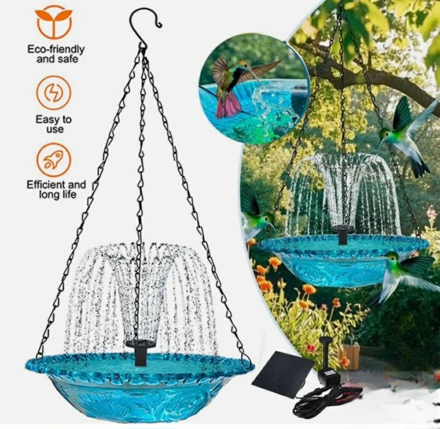 Solar Hanging Bird Bath