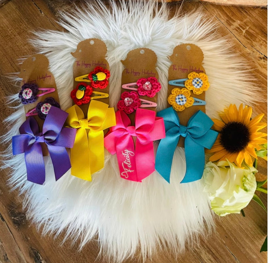 Personalised Hair Bow & Clips