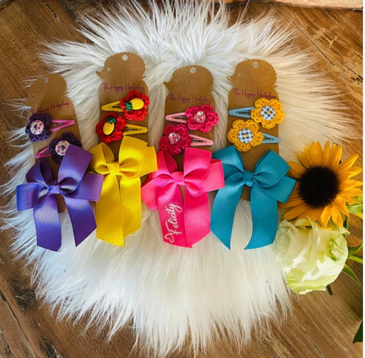 Personalised Hair Bow & Clips