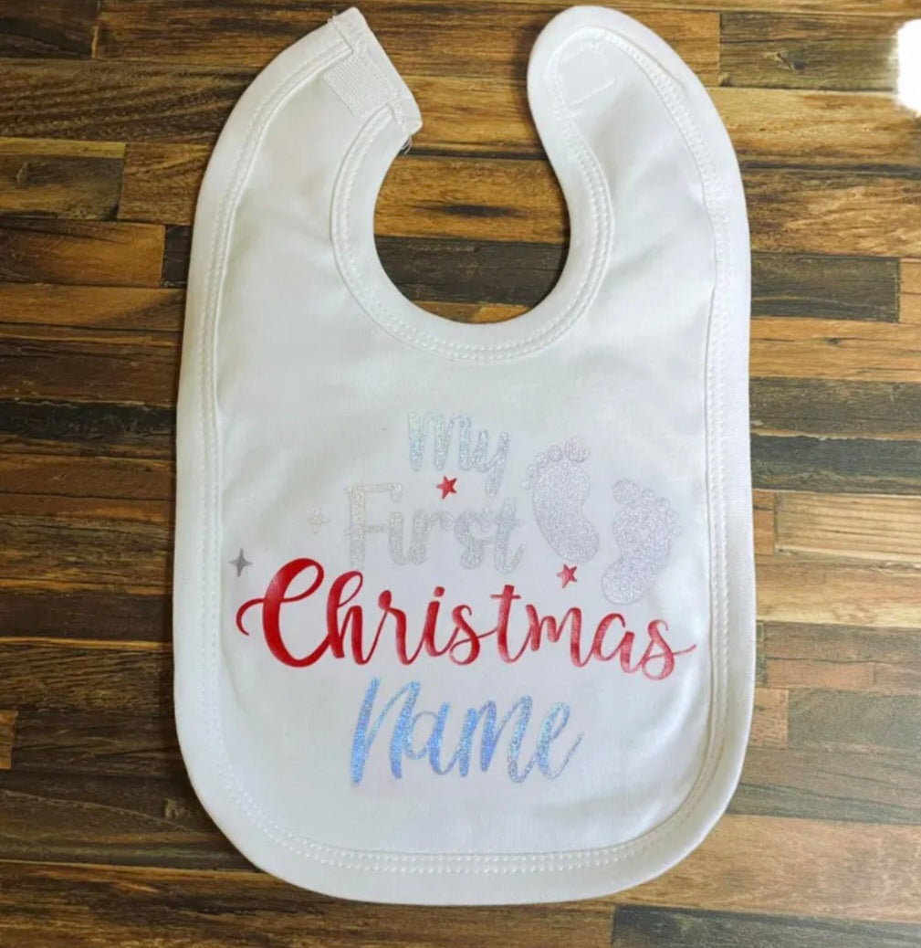 Personalised My First Christmas Bib