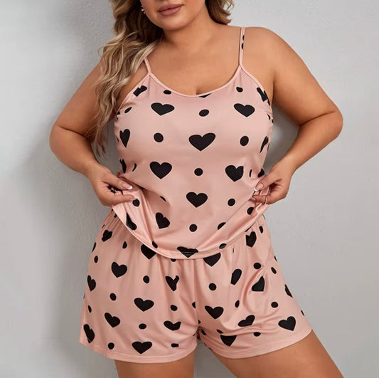 Plus Size Heart Pyjamas
