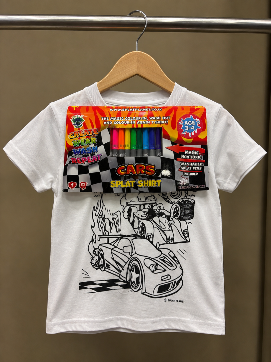 Colour Your Own Cars Tshirt 3-4Yrs