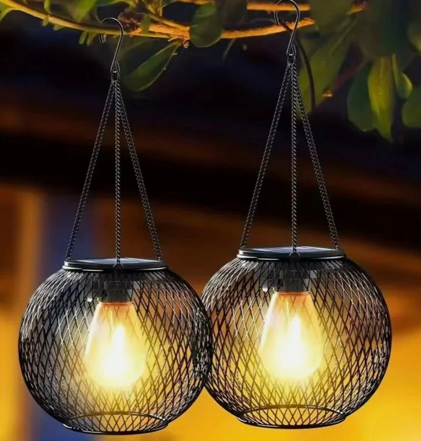 4 X Solar Powered Hanging Lantern Lights