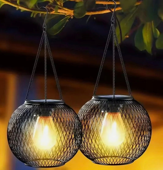 4 X Solar Powered Hanging Lantern Lights