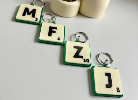 Personalised Scrabble Piece Initial Keyring