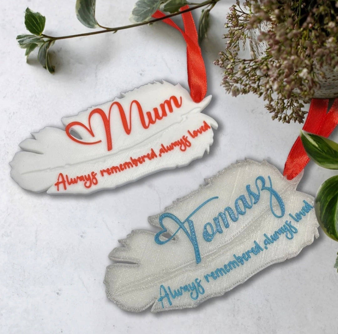 Personalised Feather Tree Decoration