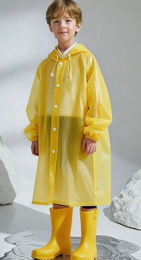 Kids Waterproof Hooded Coat/Poncho One Size