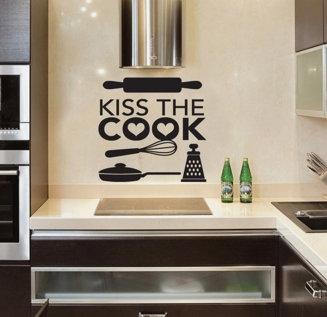 Kiss The Cook Wall Decal