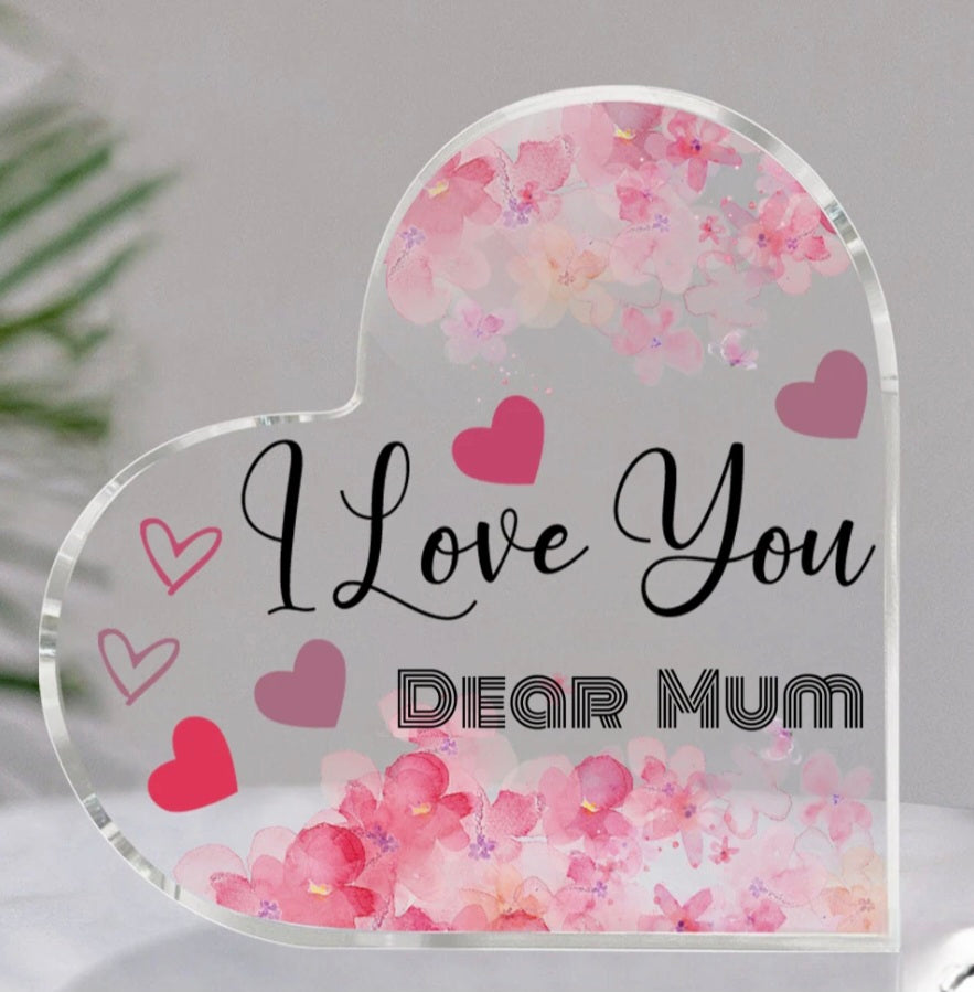 Mum Heart Acrylic Plaque