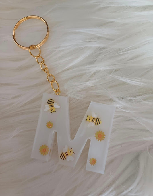 Bumblebee Resin Initial Keyring