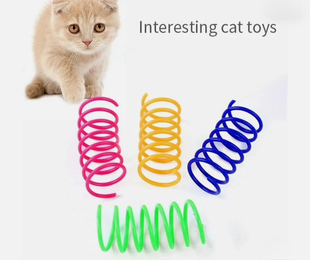 Set Of 4 Cat Spring Toys