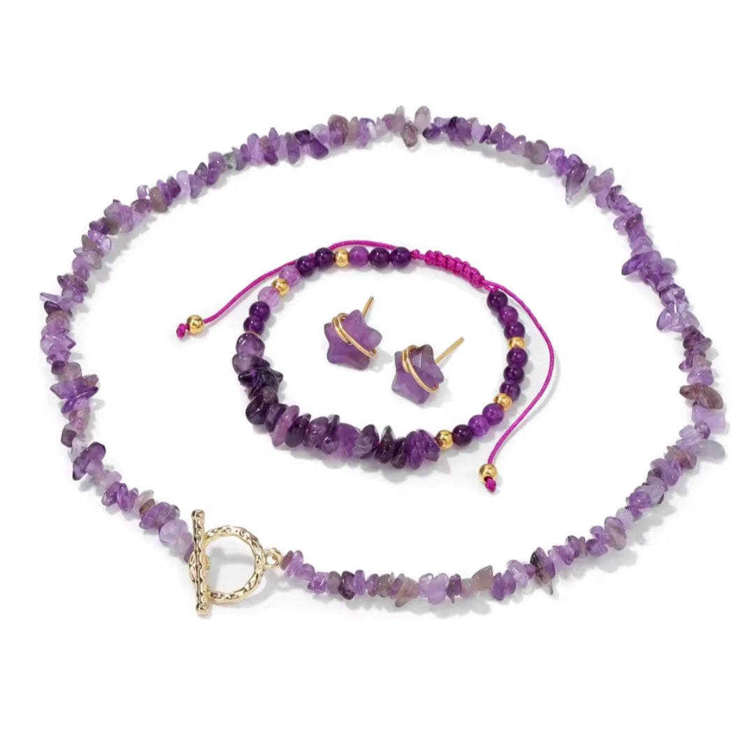 Crystal Chip Jewellery Set
