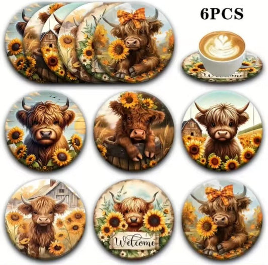 Highland Cow Coasters
