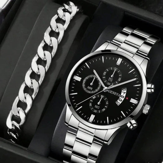 Mens Luxury Watch And Bracelet Set