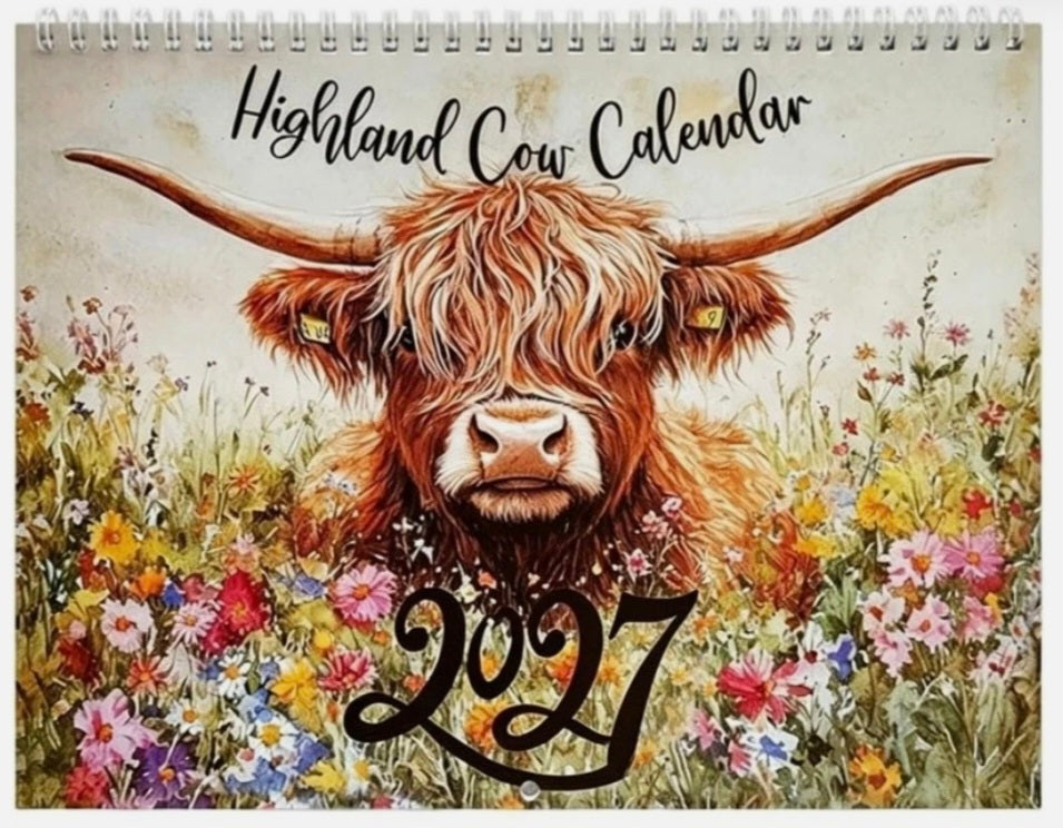 Highland Cow 2027 Calendar