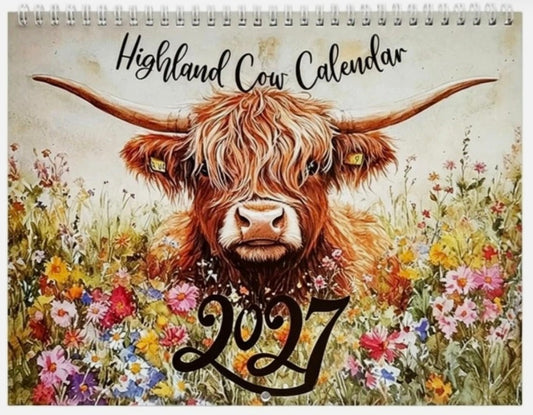 Highland Cow 2027 Calendar
