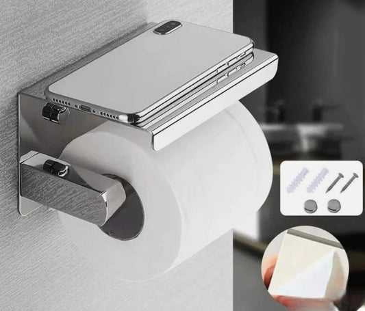 Toilet Roll Holder With Phone Shelf