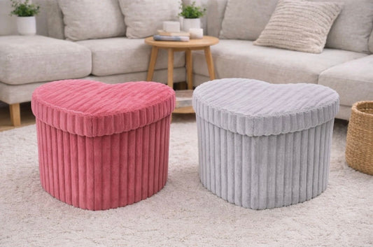 Heart Foldable Storage Ottoman